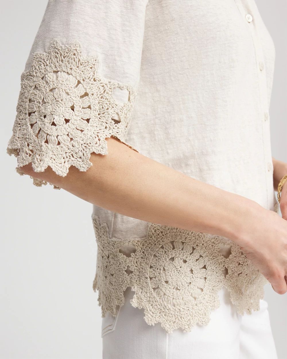 Crochet Trim Linen Shirt | Chico's